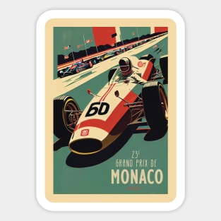 1965 Monaco Grand Prix Racing Travel Poster Sticker